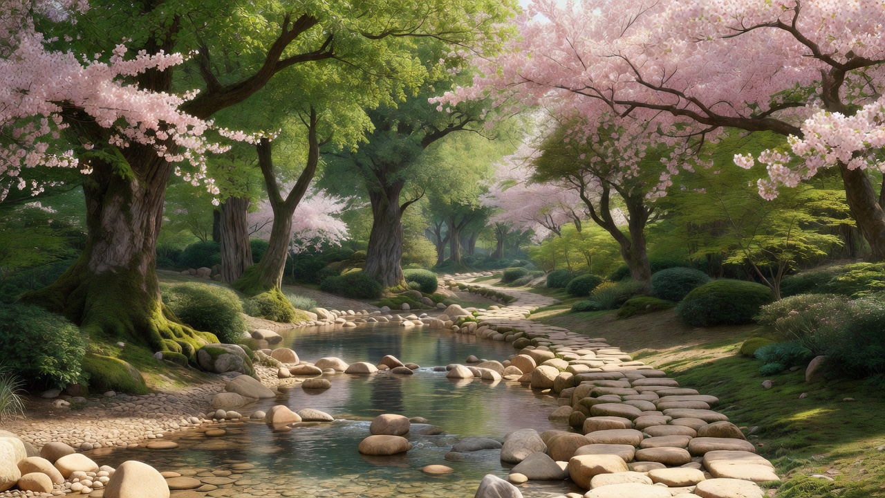 春の桜咲く森 - Spring cherry blossom grove