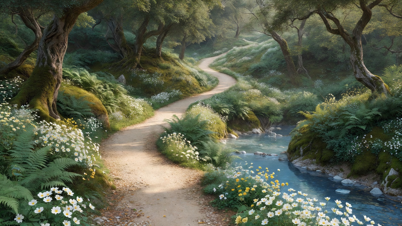 野花と渓流の小径 - Wildflowers along the forest stream